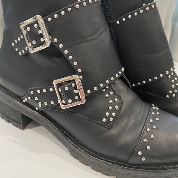 Design Lab Black Studded Monk Strap Boot - Picture 6 of 7